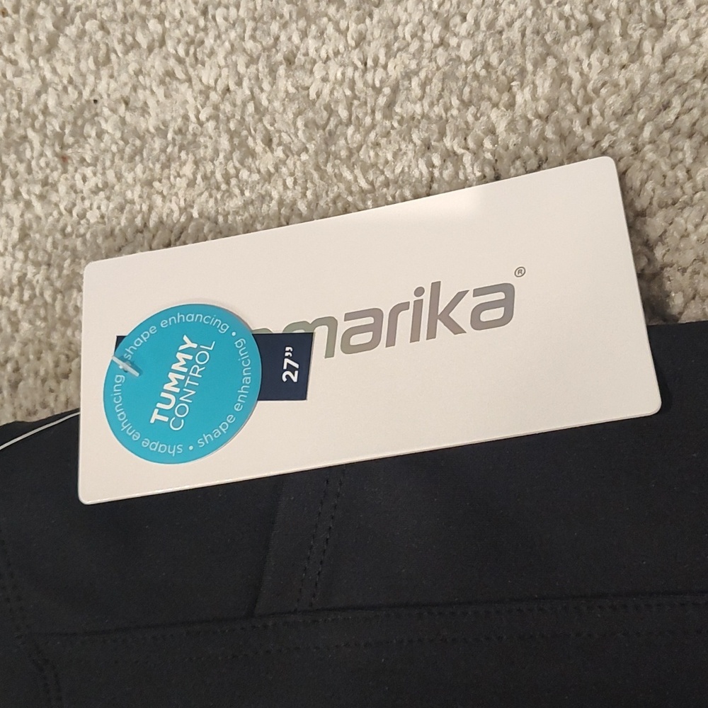 Black Leggings Yoga Pants Marika M 27" - Picture 3 of 5